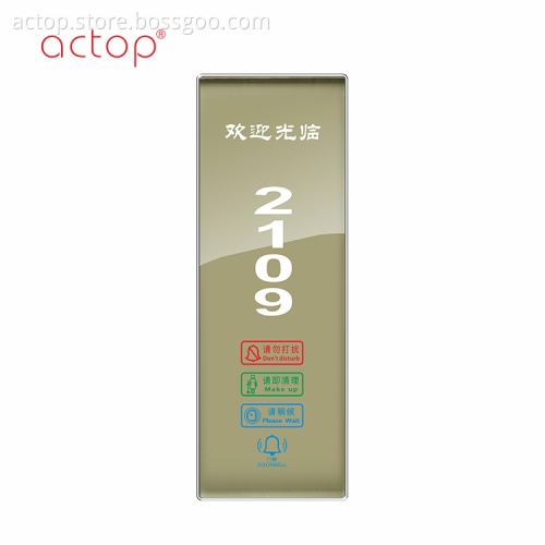 Electronic hotel door number plate